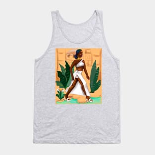 Black is beautiful Afro queen Striding- Mahagony brown skin girl. The best Gifts for black women 2022 Tank Top